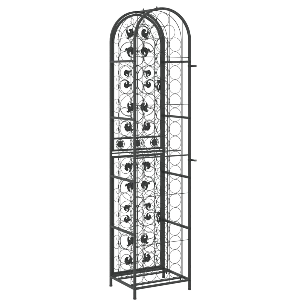 vidaXL Wine Rack for 73 Bottles Black 45x36x200 cm Wrought Iron 5