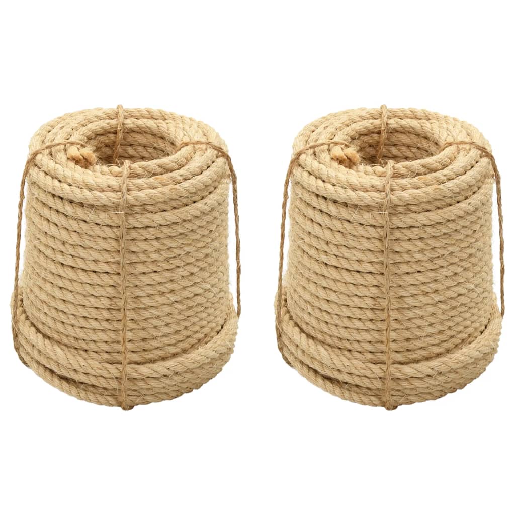 vidaXL Sisal Ropes 2 pcs 12 mm 250 m 1