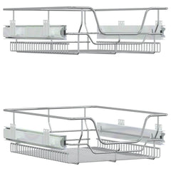 vidaXL Pull-Out Wire Baskets 2 pcs Silver 45 cm 2