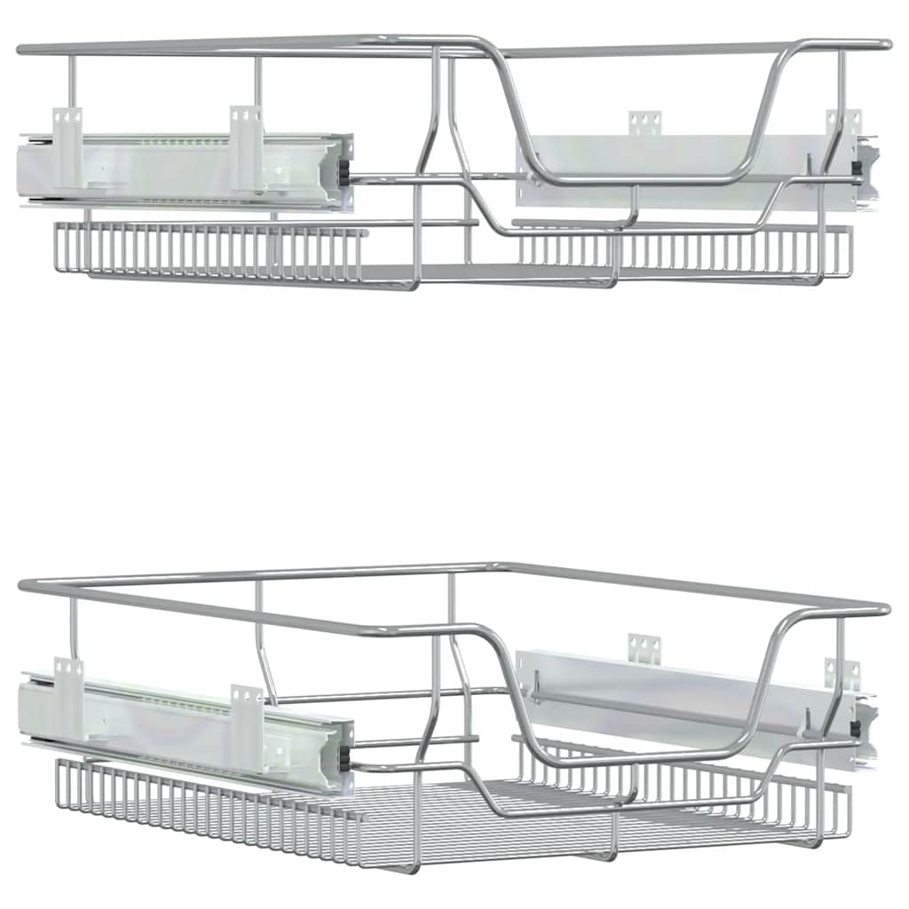 Pull-Out Wire Baskets 2 pcs Silver 450 mm