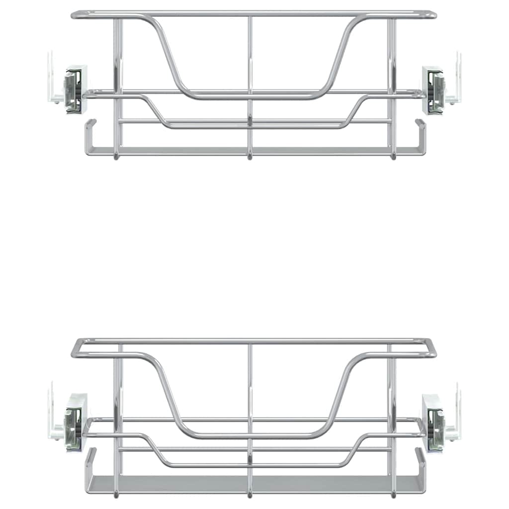vidaXL Pull-Out Wire Baskets 2 pcs Silver 45 cm 6