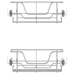 vidaXL Pull-Out Wire Baskets 2 pcs Silver 45 cm 6