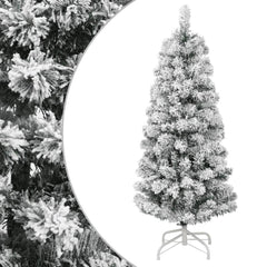 vidaXL Artificial Hinged Christmas Tree with Flocked Snow 120 cm 1