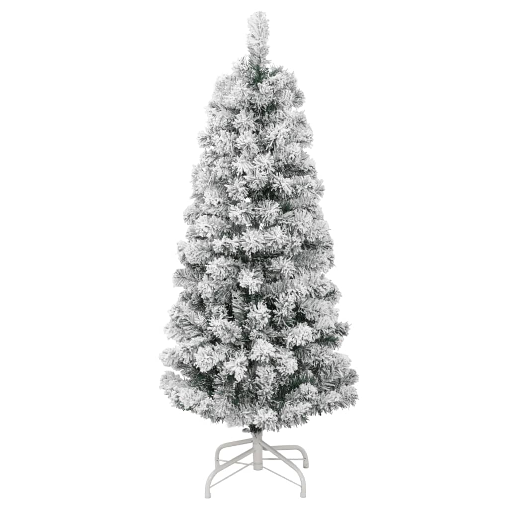 vidaXL Artificial Hinged Christmas Tree with Flocked Snow 120 cm 2