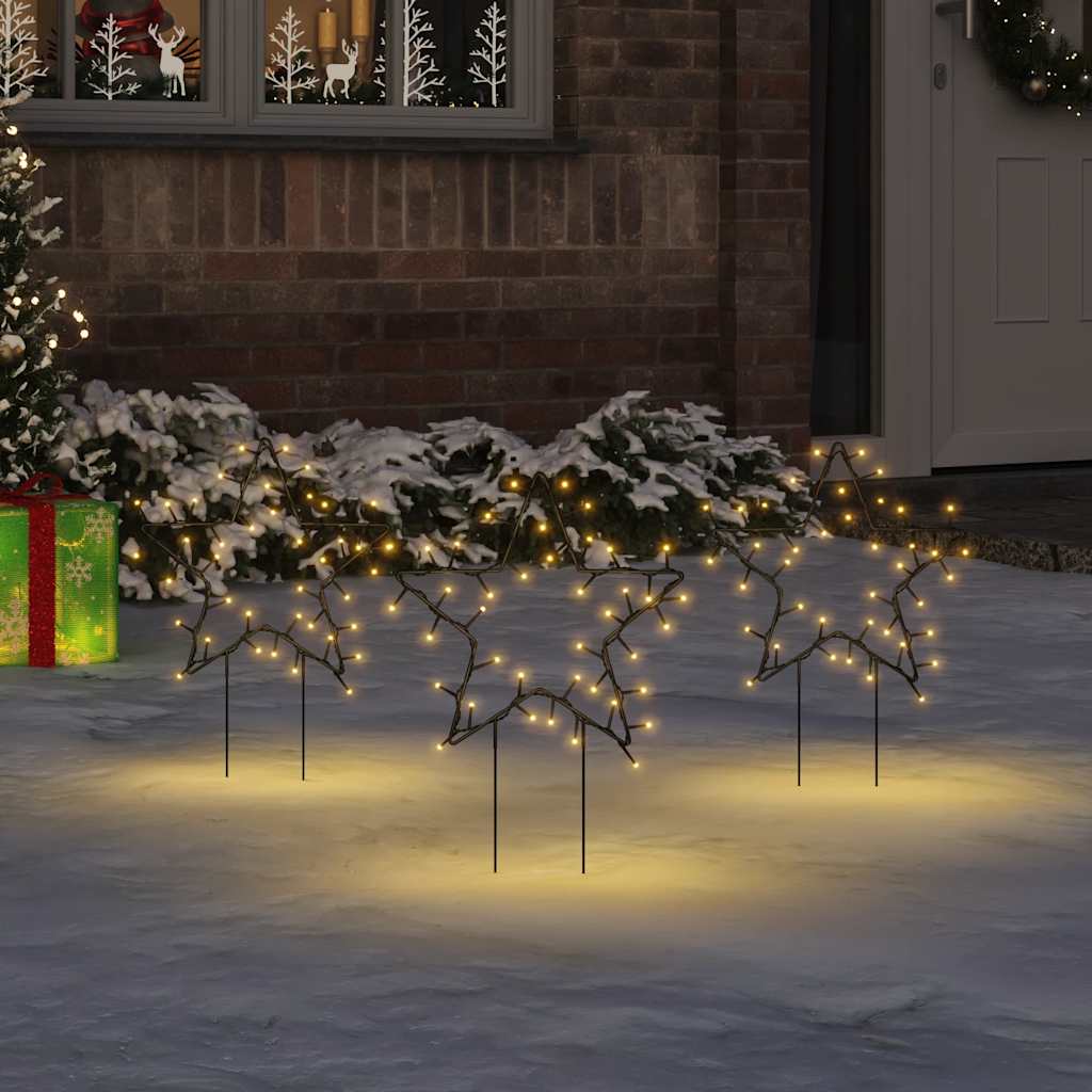 vidaXL Christmas Light Decorations with Spikes 3 pcs Star 50 LEDs 29 cm 1