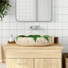 Countertop Basin Oval 59x40x15 cm Ceramic Brown and green