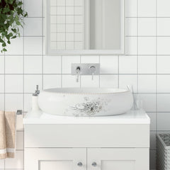 Countertop Basin Oval 59x40x15 cm Ceramic White