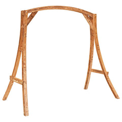 vidaXL Swing Bed Solid Wood Spruce with Teak Finish 4