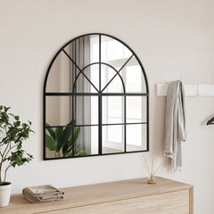Wall Mirror Black Arch Iron 80 cm 80 cm
