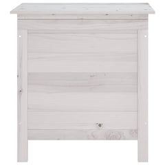 vidaXL Garden Storage Box White 50x49x56.5 cm Solid Wood Fir 4