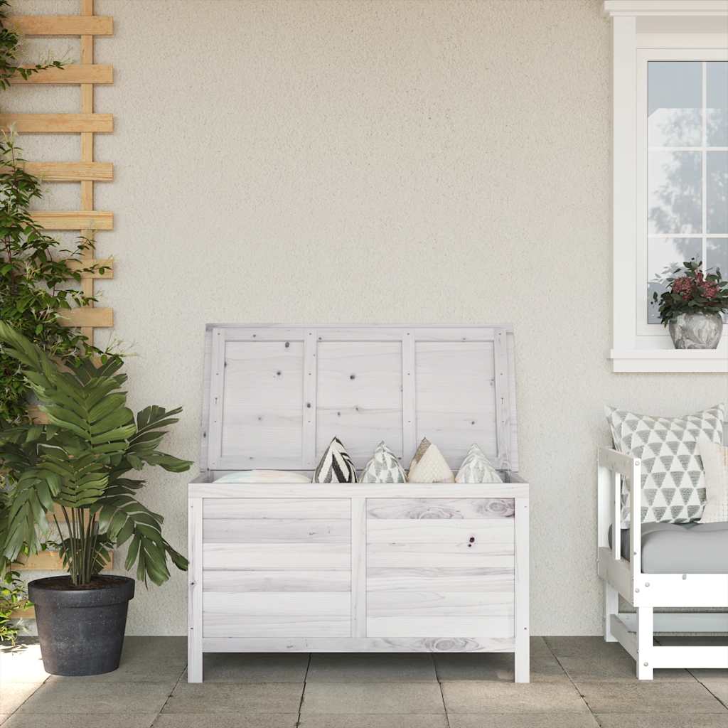 Garden Storage Box 99x49.5x58.5 cm Solid Wood Fir White