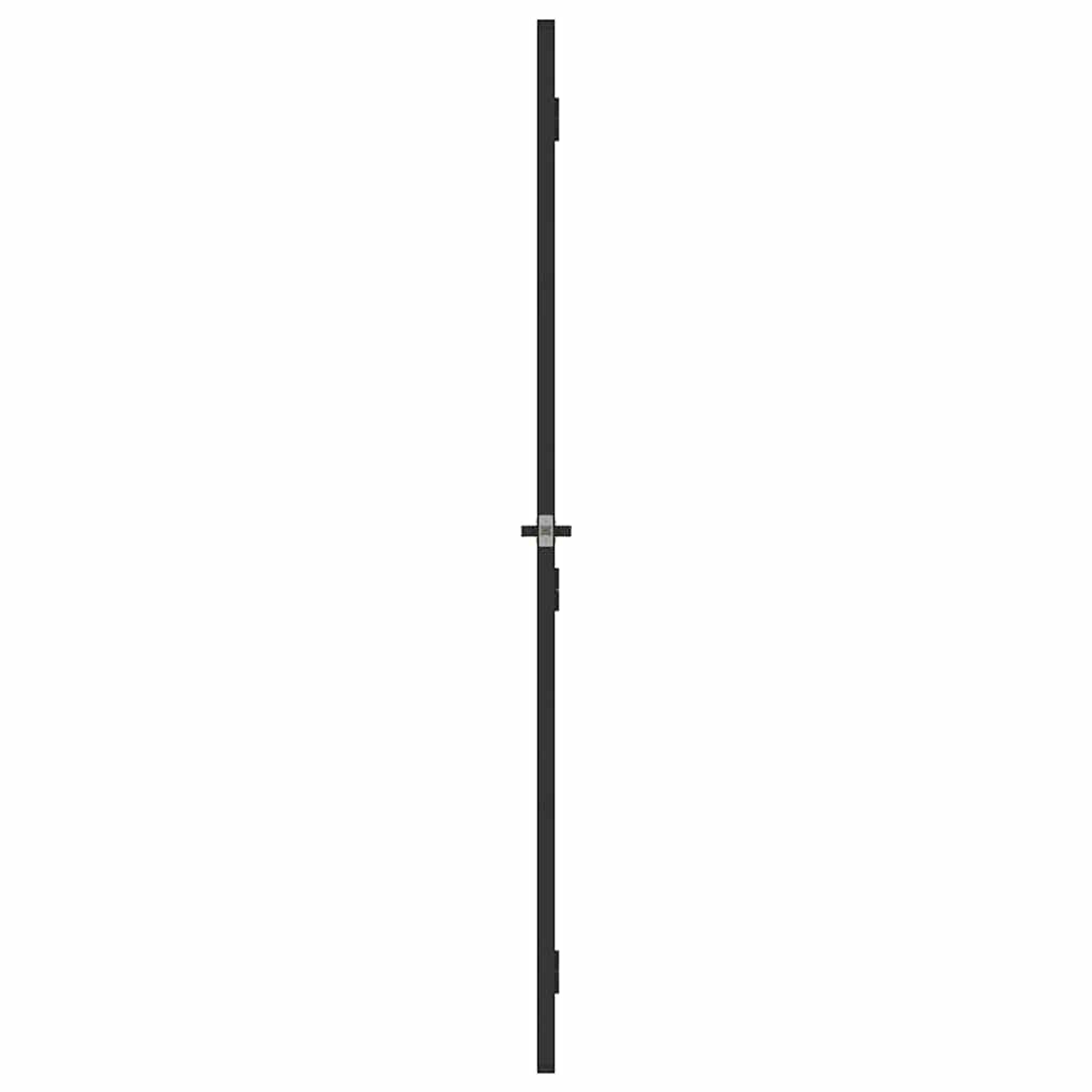 Interior Door Slim Black 83x201.5 cm Tempered Glass&Aluminium 4x2 Grids Black and matt