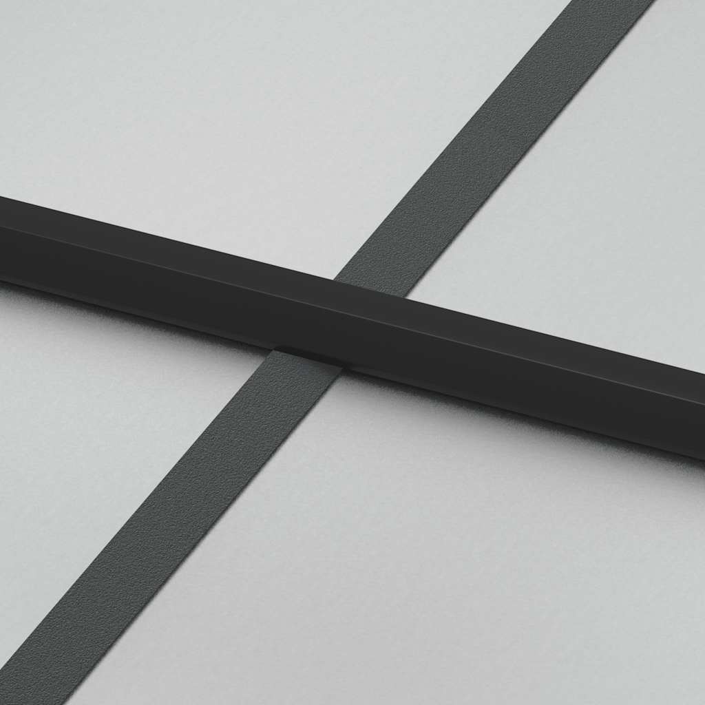 Interior Door Slim Black 83x201.5 cm Tempered Glass&Aluminium 4x2 Grids Black and matt