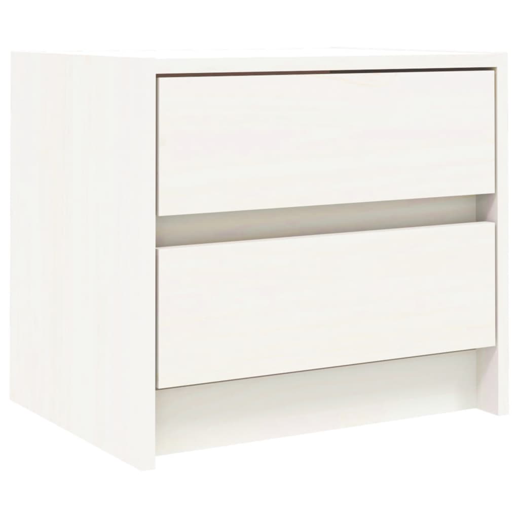 vidaXL Bedside Cabinet White 40x31x35,5 cm Solid Wood Pine 2
