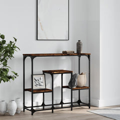 vidaXL Console Table Smoked Oak 89.5x28x76 cm Engineered Wood 1
