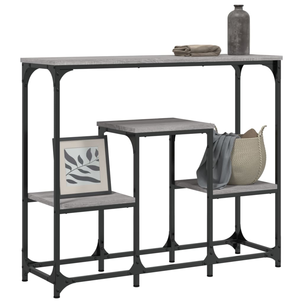 vidaXL Console Table Grey Sonoma 89.5x28x76 cm Engineered Wood 3