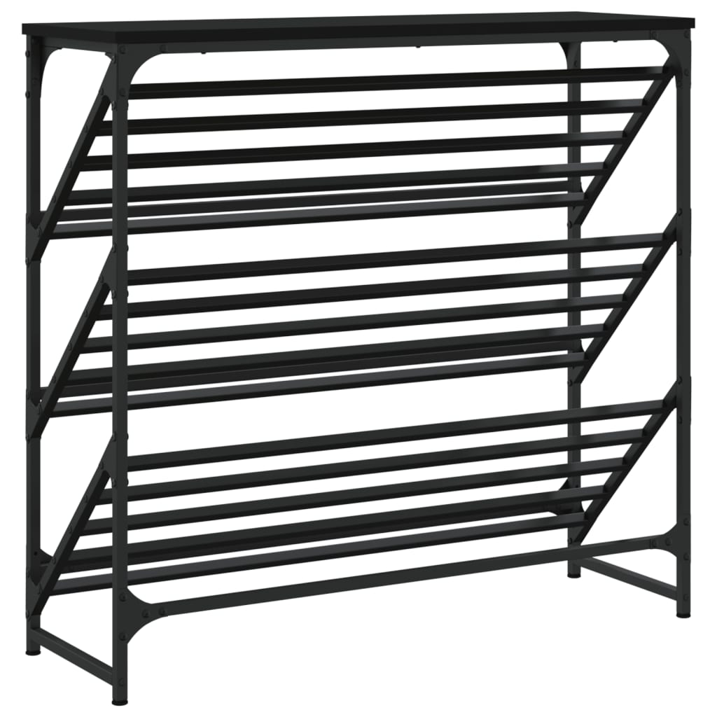vidaXL Shoe Rack Black 90x30x85 cm Engineered Wood 6