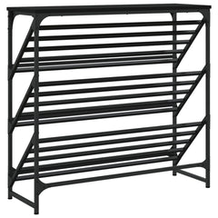 vidaXL Shoe Rack Black 90x30x85 cm Engineered Wood 6