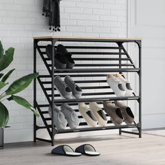 vidaXL Shoe Rack Sonoma Oak 90x30x85 cm Engineered Wood 1