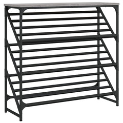 vidaXL Shoe Rack Grey Sonoma 90x30x85 cm Engineered Wood 2