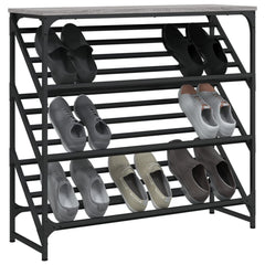 vidaXL Shoe Rack Grey Sonoma 90x30x85 cm Engineered Wood 3