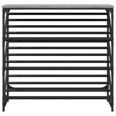 vidaXL Shoe Rack Grey Sonoma 90x30x85 cm Engineered Wood 4
