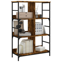 vidaXL Bookshelf Smoked Oak 78.5x33x117.5 cm Engineered Wood 3