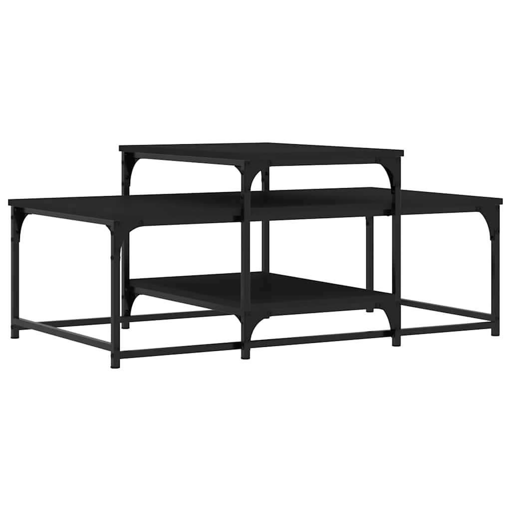 vidaXL Coffee Table Black 102x60x45 cm Engineered Wood 6