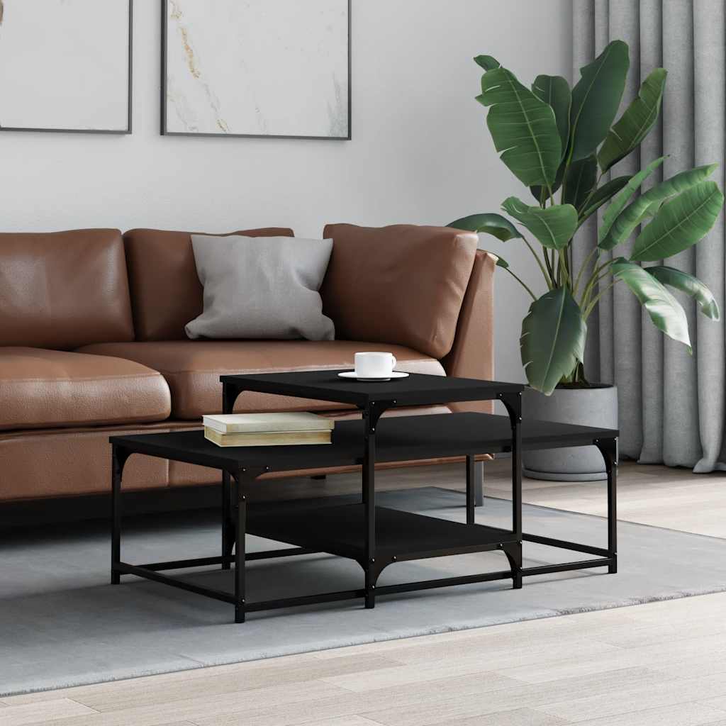 vidaXL Coffee Table Black 102x60x45 cm Engineered Wood 1