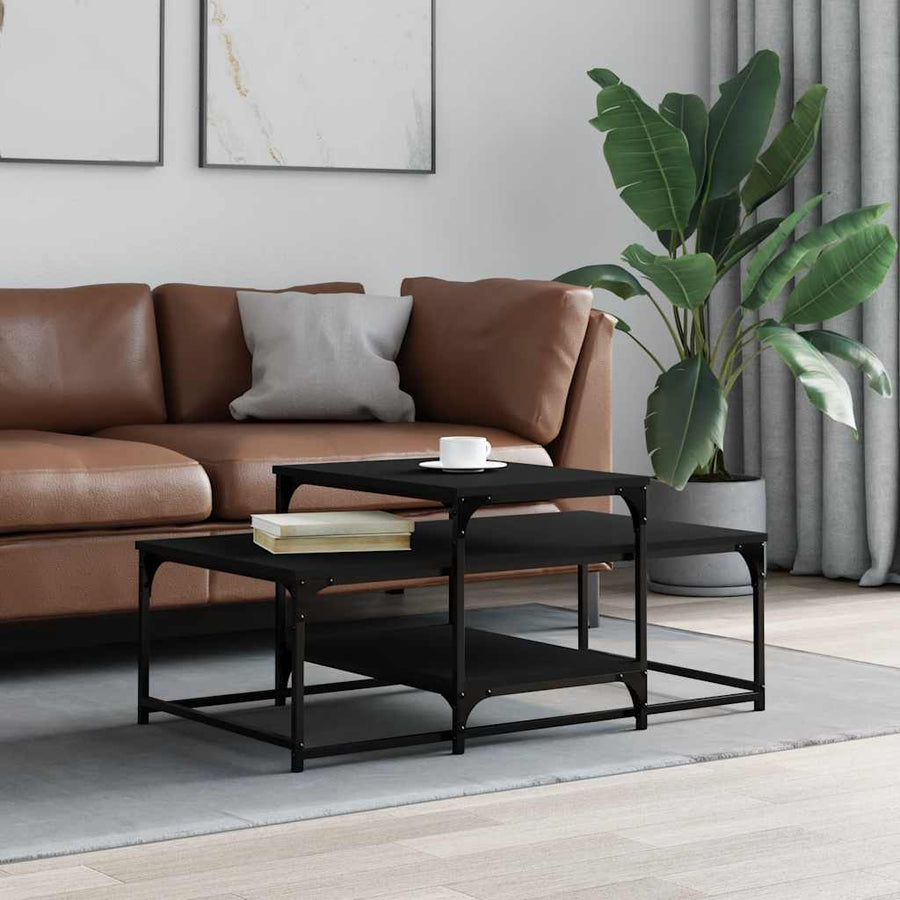 vidaXL Coffee Table Black 102x60x45 cm Engineered Wood 1
