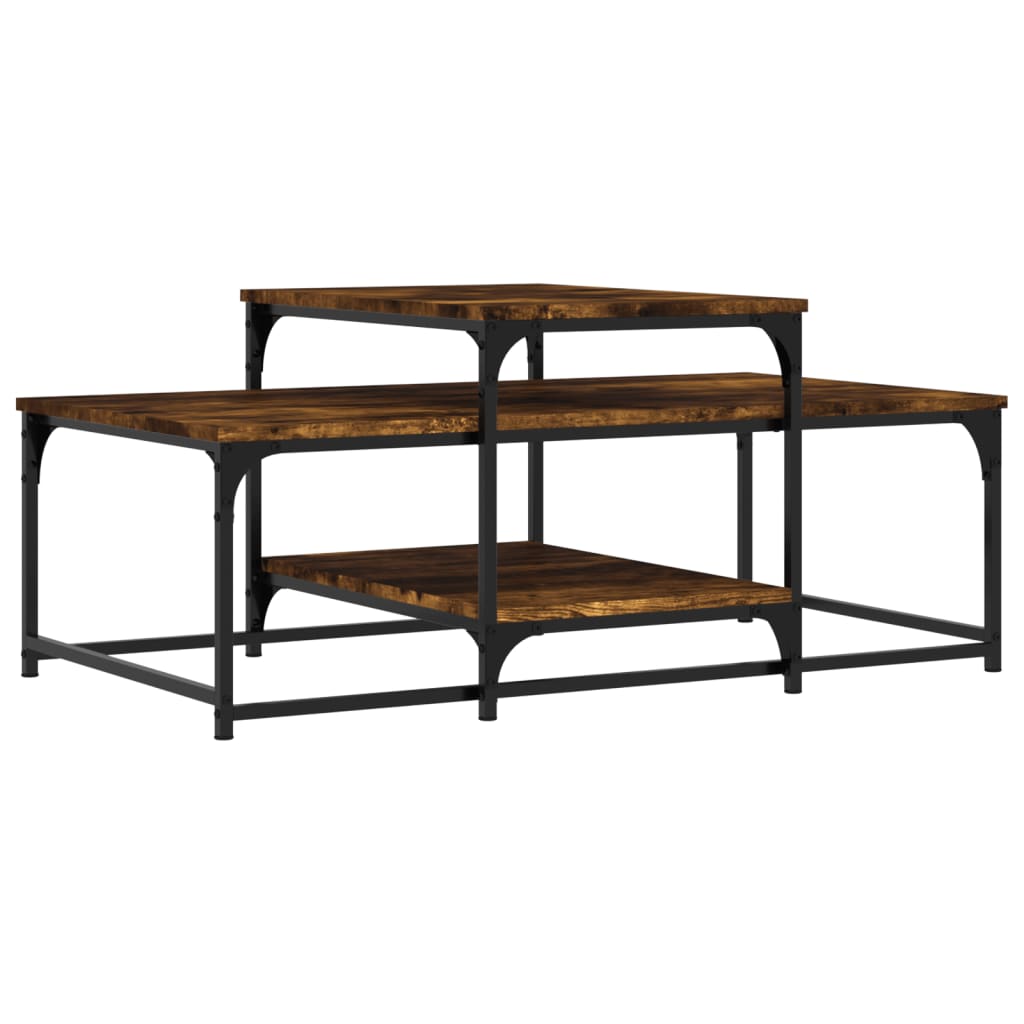 vidaXL Coffee Table Smoked Oak 102x60x45 cm Engineered Wood 2