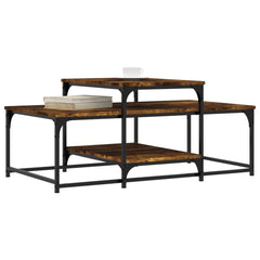vidaXL Coffee Table Smoked Oak 102x60x45 cm Engineered Wood 3