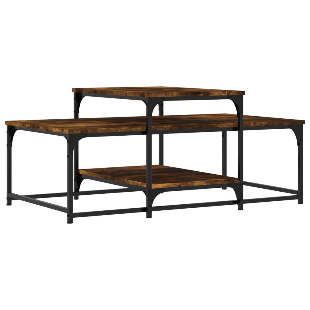 vidaXL Coffee Table Smoked Oak 102x60x45 cm Engineered Wood 6