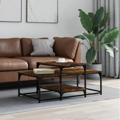 vidaXL Coffee Table Smoked Oak 102x60x45 cm Engineered Wood 1