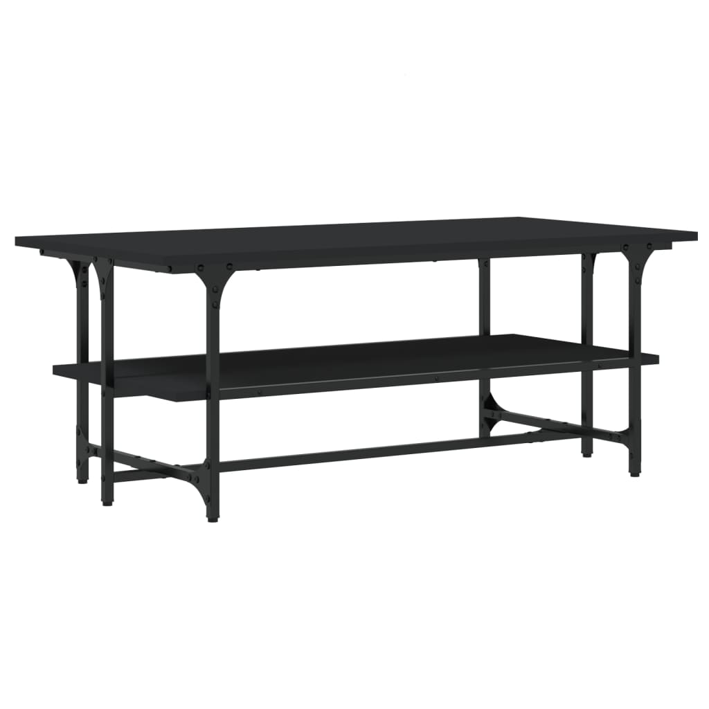 vidaXL Coffee Table Black 100x50x40 cm Engineered Wood 2