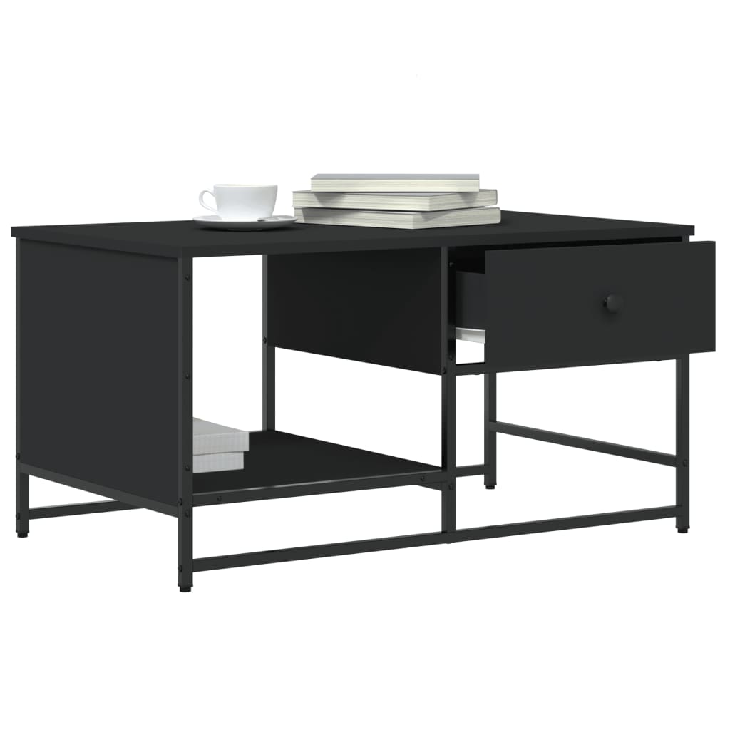 vidaXL Coffee Table Black 85.5x51x45 cm Engineered Wood 4
