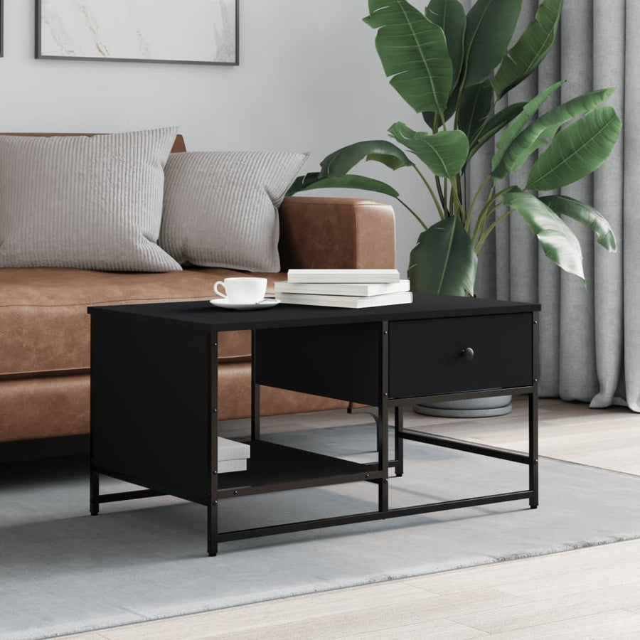 vidaXL Coffee Table Black 85.5x51x45 cm Engineered Wood 1