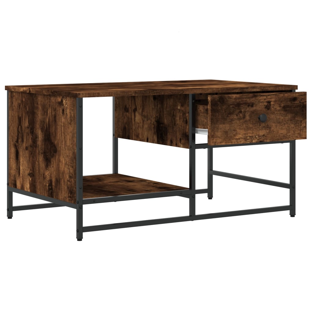 vidaXL Coffee Table Smoked Oak 85.5x51x45 cm Engineered Wood 5