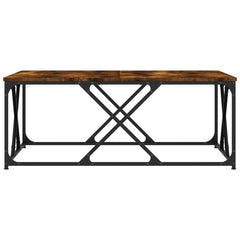vidaXL Coffee Table Smoked Oak 100x100x40 cm Engineered Wood 4
