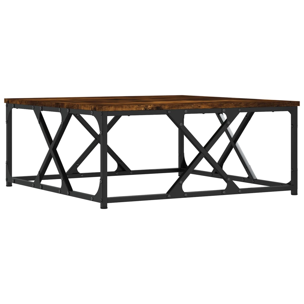vidaXL Coffee Table Smoked Oak 70x70x30 cm Engineered Wood 2