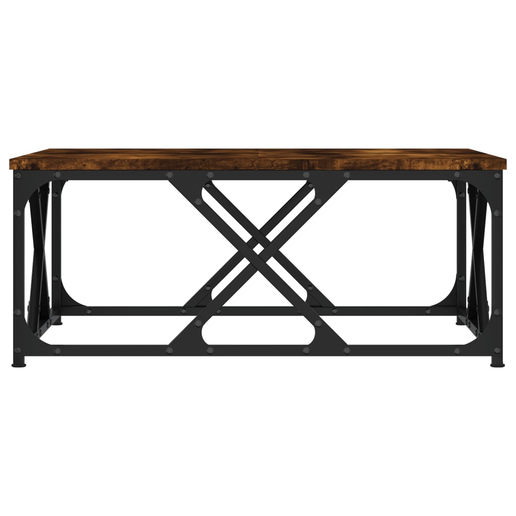 vidaXL Coffee Table Smoked Oak 70x70x30 cm Engineered Wood 4