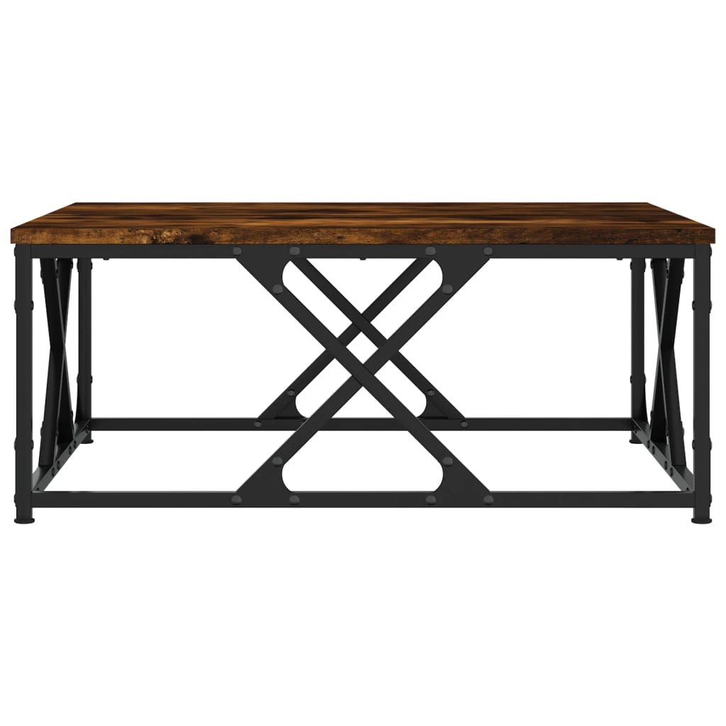 vidaXL Coffee Table Smoked Oak 70x70x30 cm Engineered Wood 5