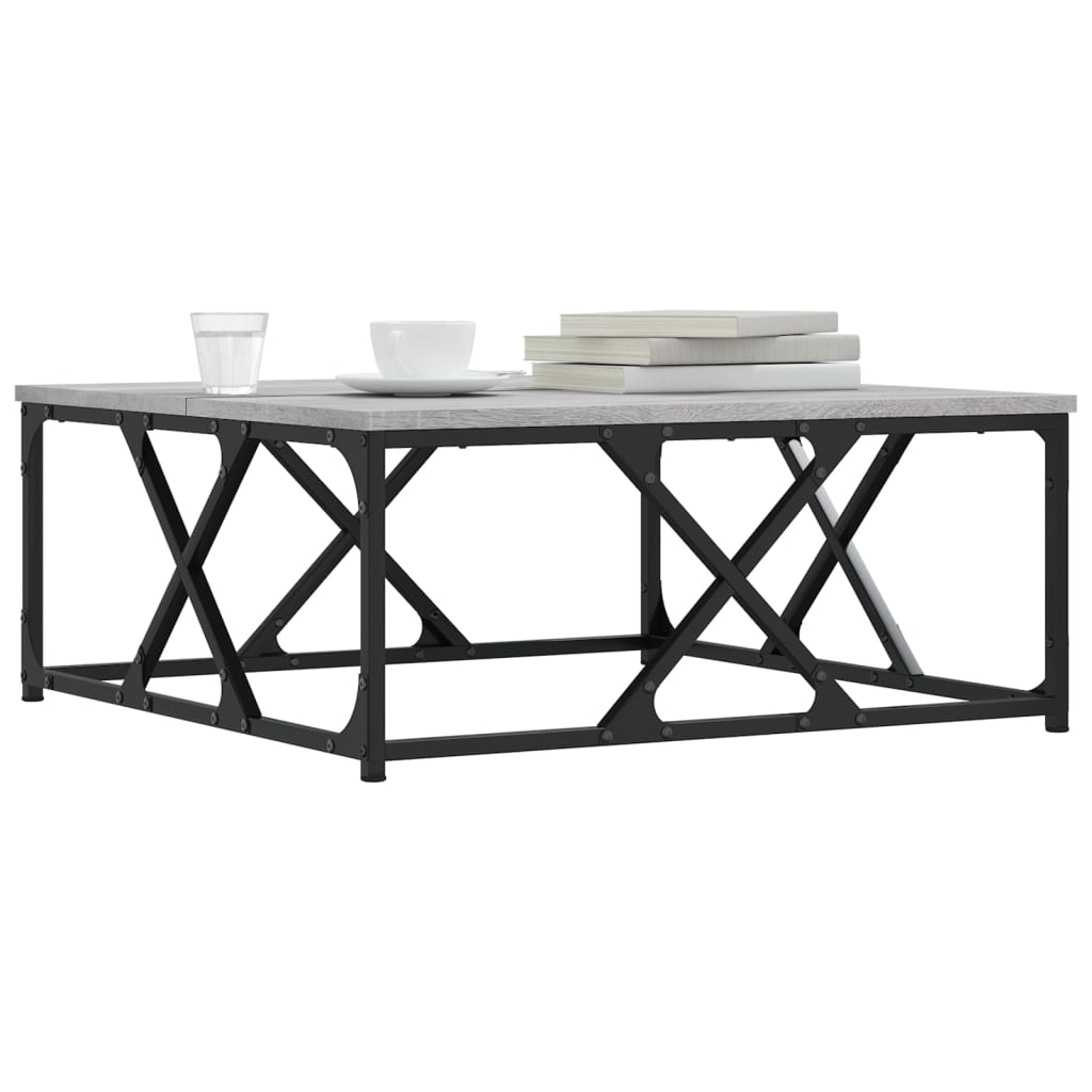 vidaXL Coffee Table Grey Sonoma 70x70x30 cm Engineered Wood 3