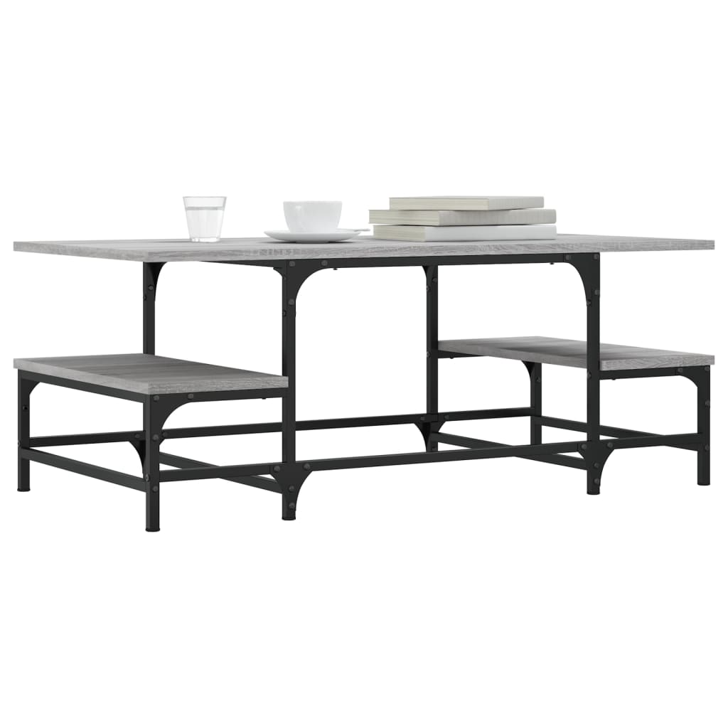 vidaXL Coffee Table Grey Sonoma 100x50.5x40 cm Engineered Wood 3