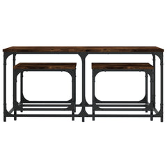 vidaXL Nesting Coffee Tables 3 pcs Smoked Oak Engineered Wood 3