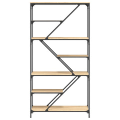 vidaXL Bookshelf Sonoma Oak 91x36x176 cm Engineered Wood and Steel 4