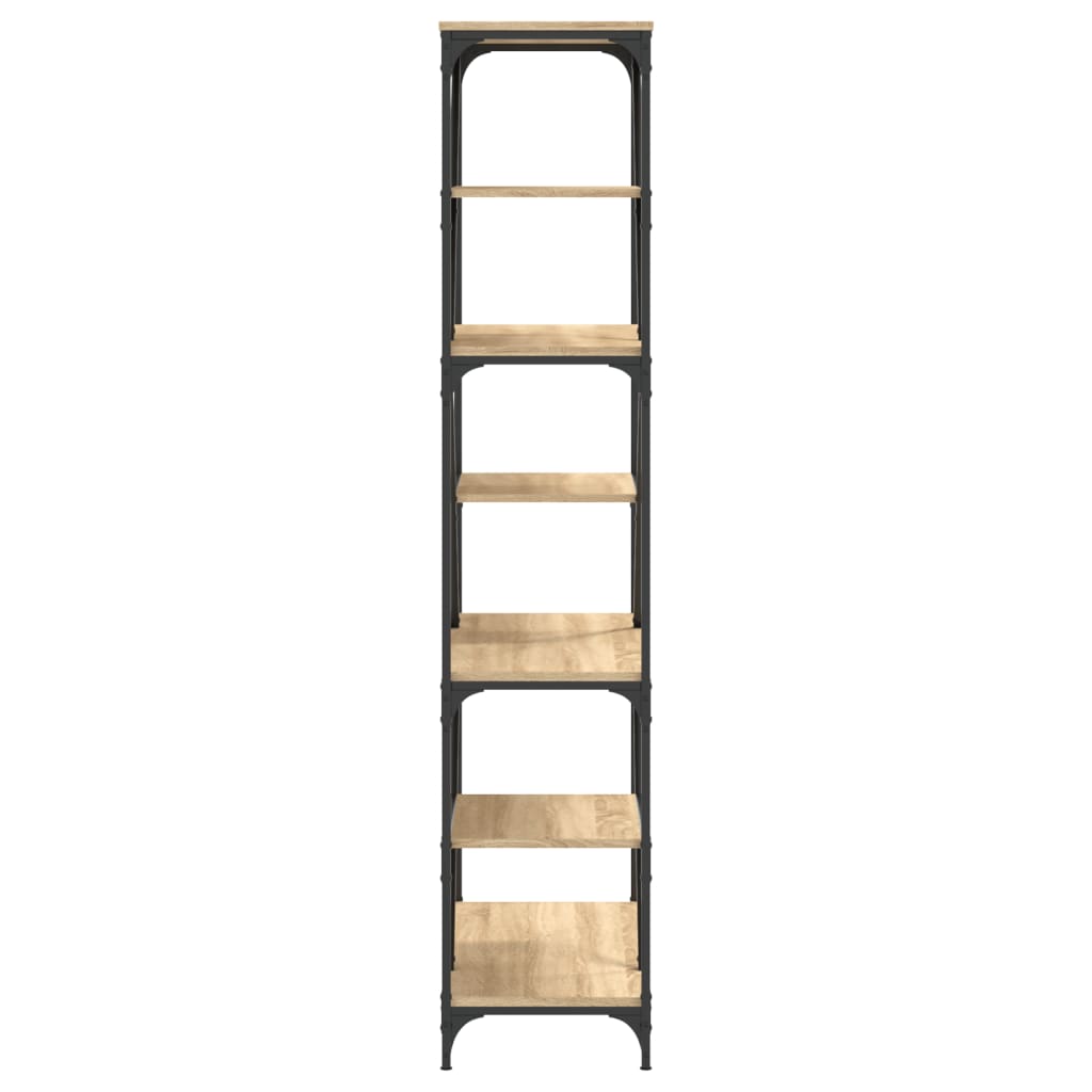 vidaXL Bookshelf Sonoma Oak 91x36x176 cm Engineered Wood and Steel 5