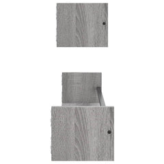 vidaXL Wall Shelves with Bars 2 pcs Grey Sonoma 80x16x14 cm 5
