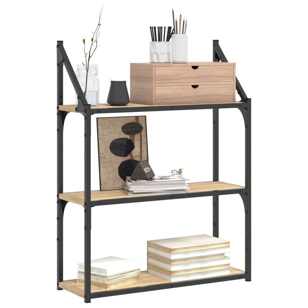 vidaXL 3-Tier Wall Shelf Sonoma Oak 60x21x78.5 cm Engineered Wood 3