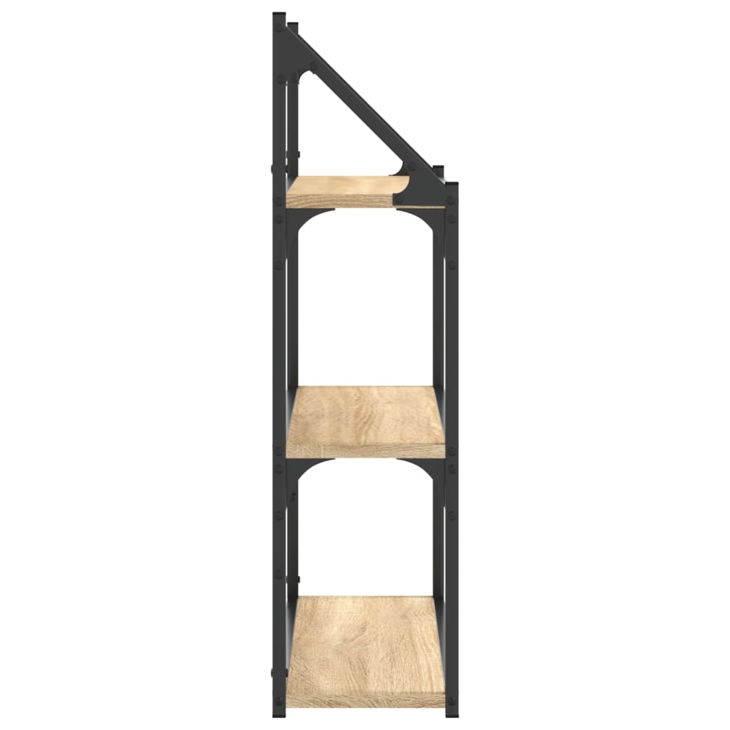 vidaXL 3-Tier Wall Shelf Sonoma Oak 60x21x78.5 cm Engineered Wood 5